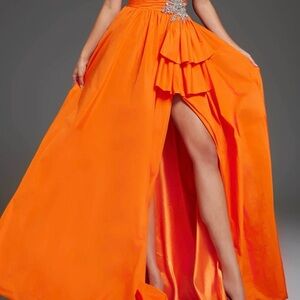 Jovani 40929 Elegant BLACK High-Slit Evening Gown